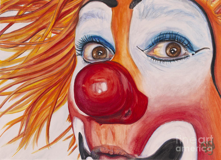Clown Painting - Watercolor Clown #10 Payaso Kiruz Bazo by Patty Vicknair