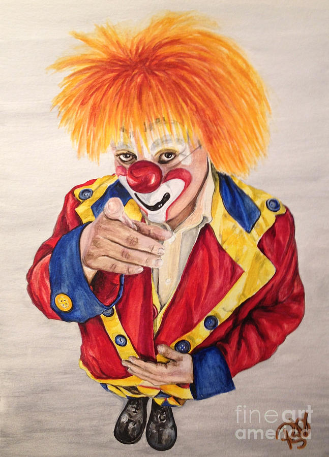 Watercolor Clown #19 Misael Hernandez Painting by Patty Vicknair