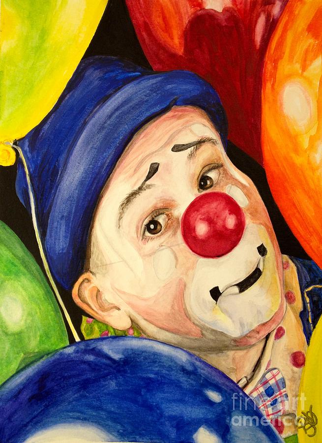 Watercolor Clown #5 Sean Carlock Painting by Patty Vicknair