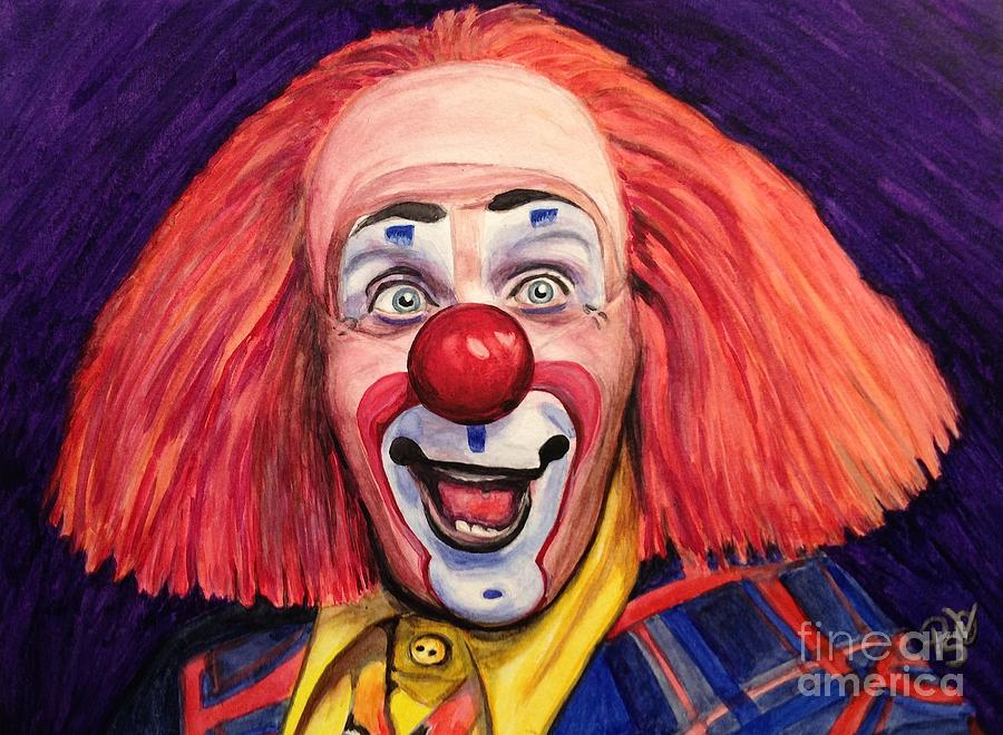 Watercolor Clown #6 Ron Toto Johnson Painting by Patty Vicknair