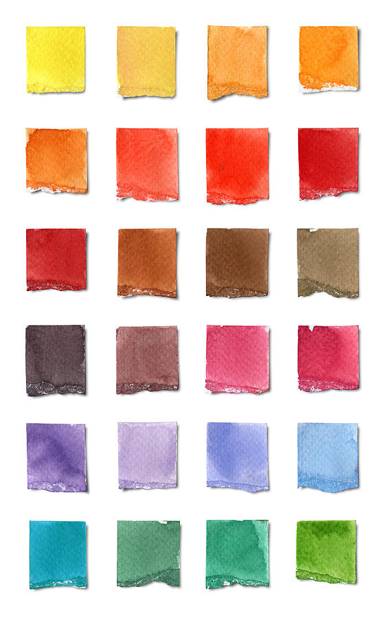 Watercolor Color Chart (Clipping Path) Drawing by Petekarici