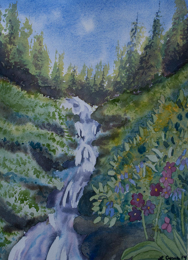 Watercolor - Colorado Mountain Stream Painting by Cascade Colors
