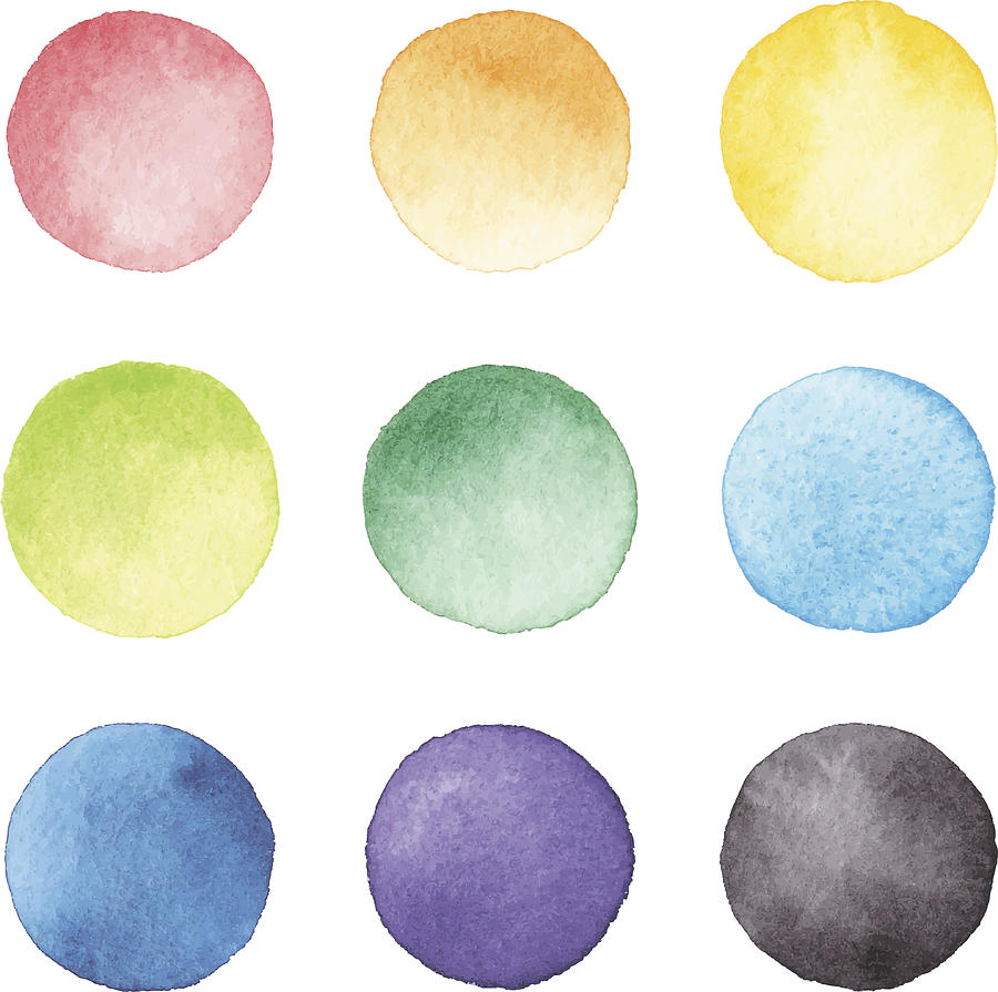 Watercolor Dots Drawing by Saemilee