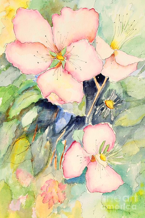 Watercolor Flowers Painting by Pattie Calfy