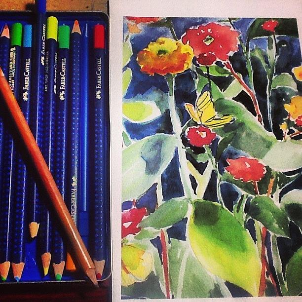 Spring Painting - Watercolor Greetings Cards.... Pintando by Sandra Lira