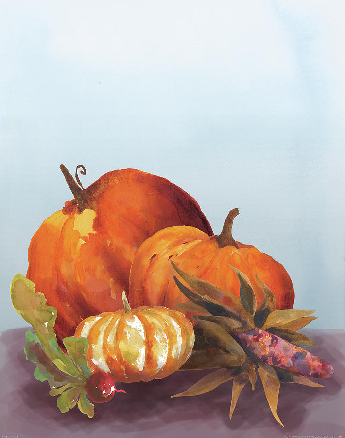 Fall Painting - Watercolor Harvest II by Wild Apple Portfolio