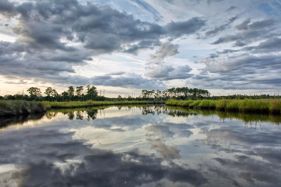 Watercolor Marsh and Sky Photograph by Alan Raasch