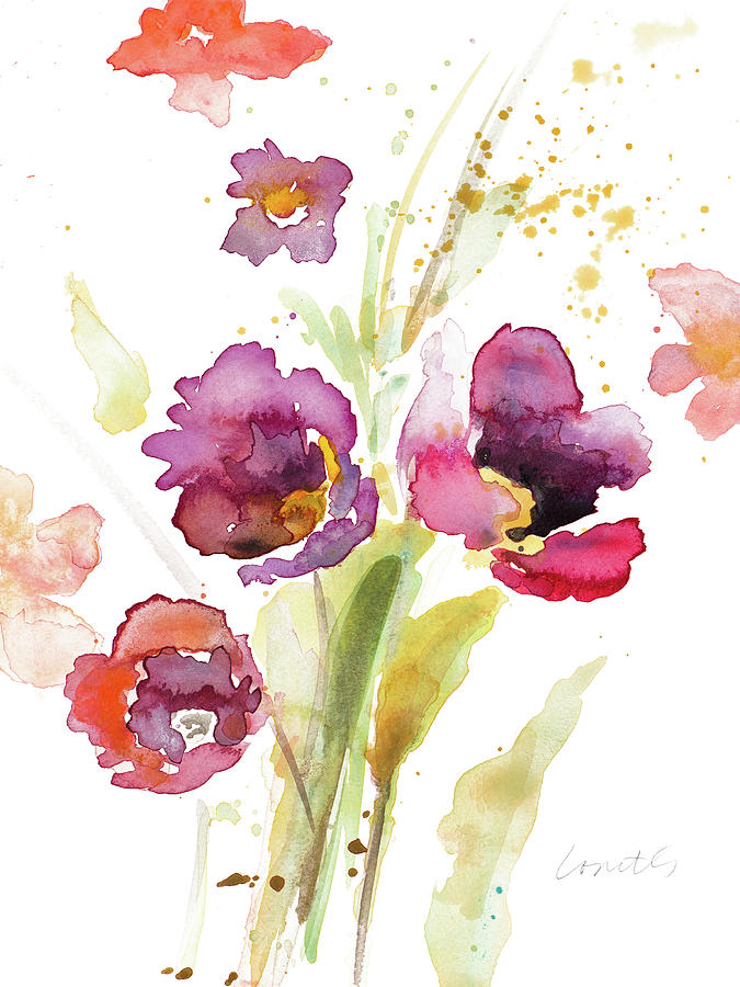 Poppy Painting - Watercolor Modern Poppies by Lanie Loreth