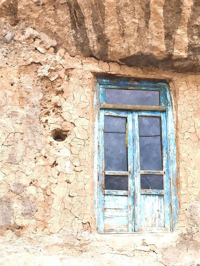 Watercolor Of Old Wooden Doors In Kandovan Village In Tabriz In Iran