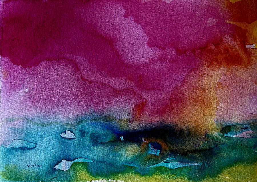 Watercolor Sea Expression 2  4-24-12 julianne felton Painting by Julianne Felton