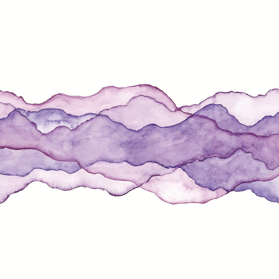 Watercolor Waves Purple Drawing by Saemilee