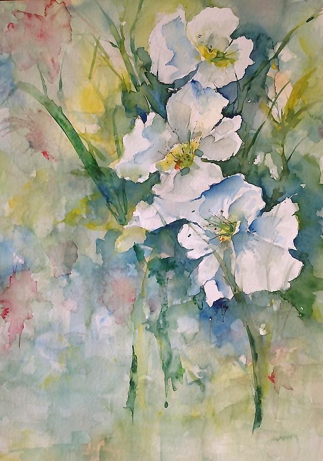 Watercolor Wild Flowers Painting by Robin Miller-Bookhout