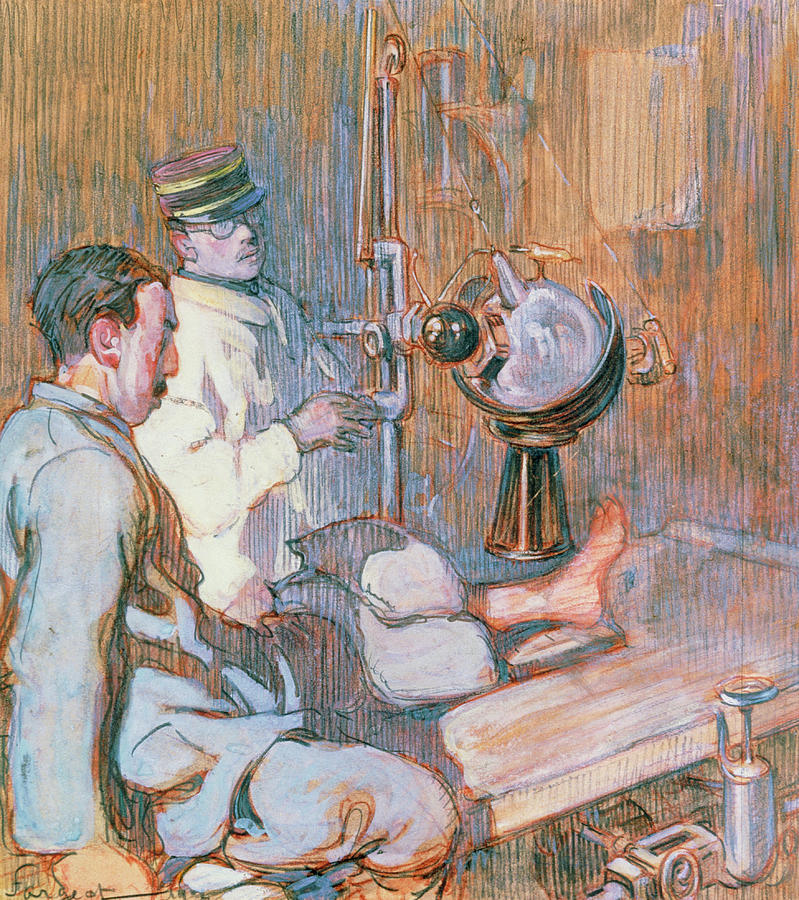 Watercolour Of X-ray Diagnosis During World War I Photograph by Jean-loup Charmet/science Photo Library