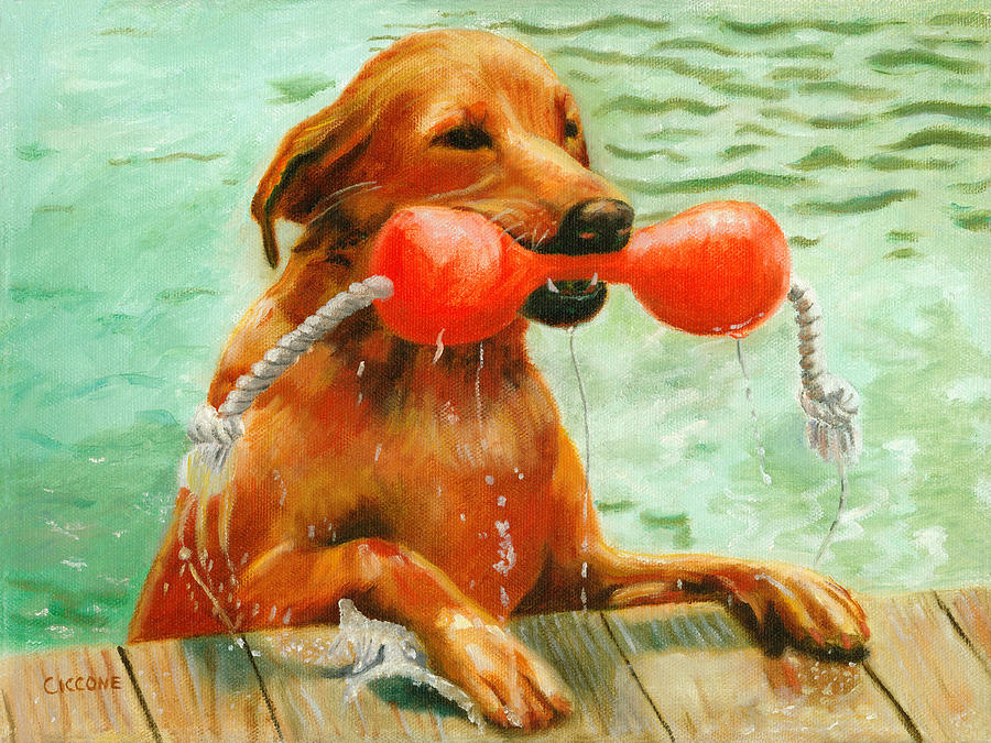 Waterdog Painting by Jill Ciccone Pike