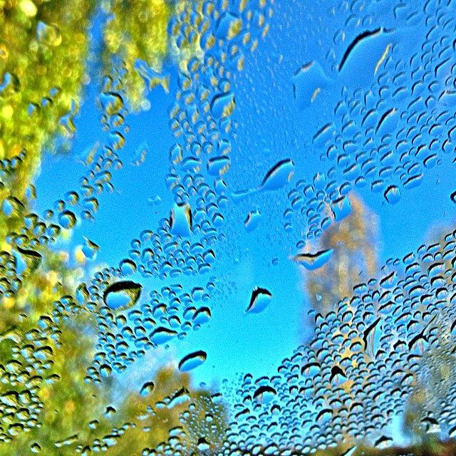 Nature Photograph - #waterdrops On The Car Windscreen by Pixie Copley