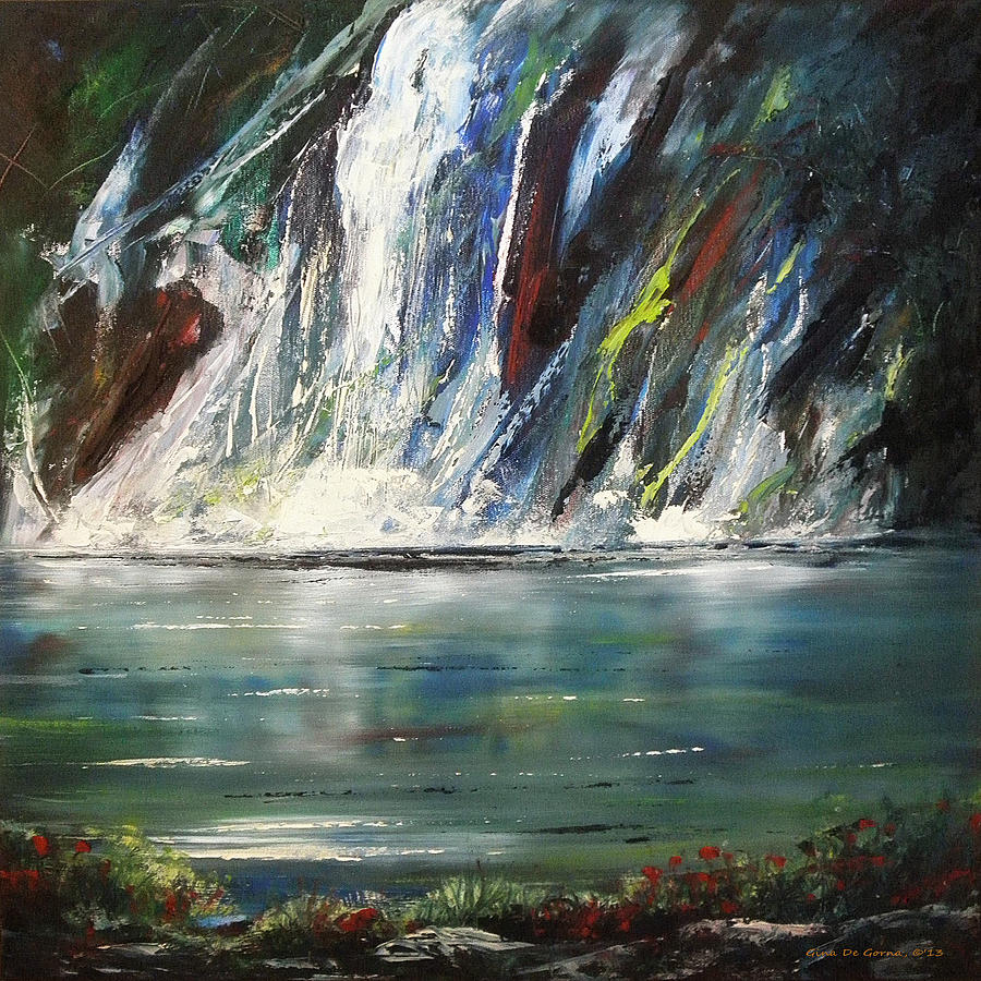 Waterfall 2 Painting by Gina De Gorna