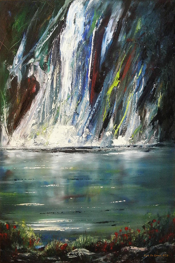 Waterfall 3 Painting by Gina De Gorna