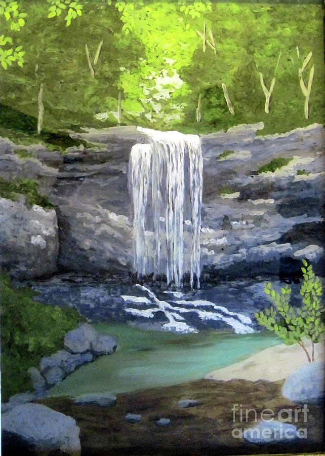 Nature Painting - Waterfall 8 by Susan Plenzick