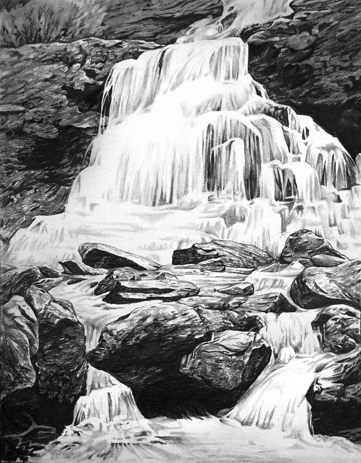 cartoon waterfall drawing easy