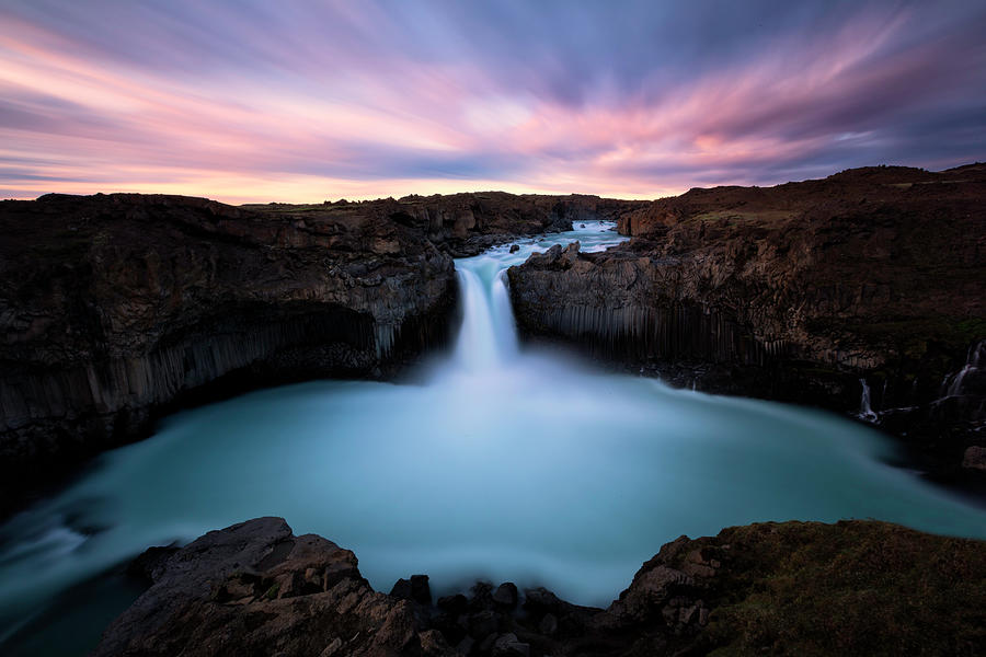 Waterfall And Sunset Photograph by Justinreznick