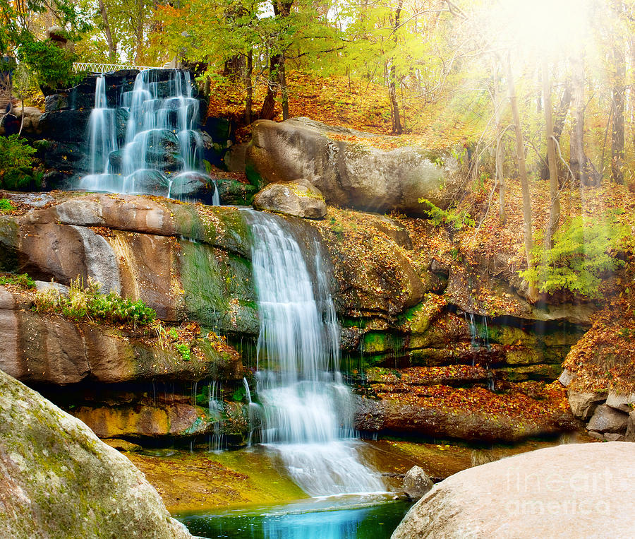 Waterfall art Photograph by Boon Mee