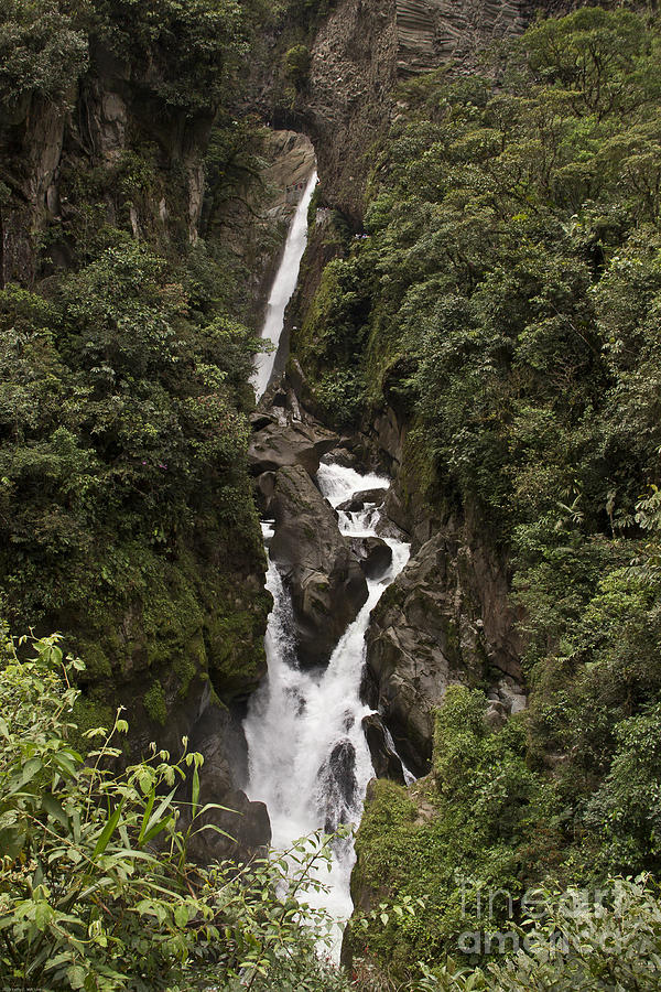 Waterfall at Banos Photograph by Kathy McClure