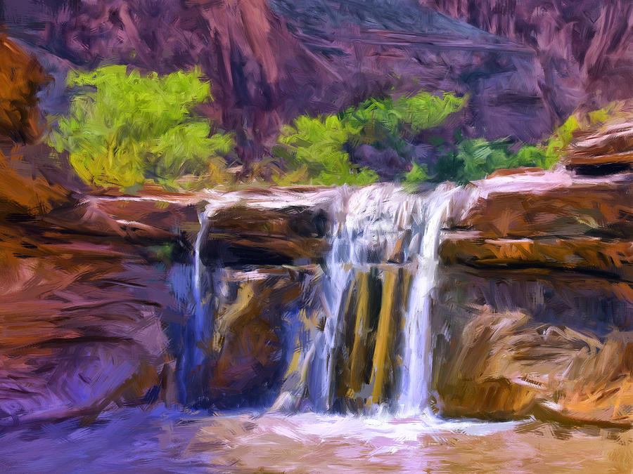 Waterfall at Coyote Creek Painting by Dominic Piperata