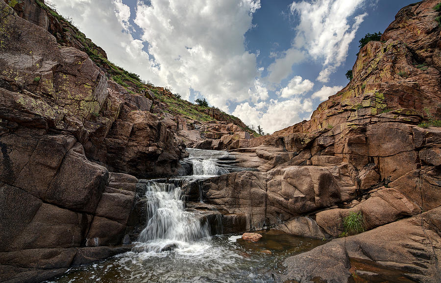 Waterfall At Forty Foot Hole In The Wichita Mountains Photograph by Todd Aaron