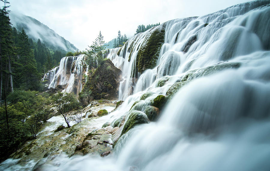 Waterfall At Jiuzhaigou Photograph by Nutexzles