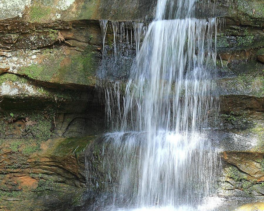 Waterfall at Old Mans Cave Photograph by Angela Murdock