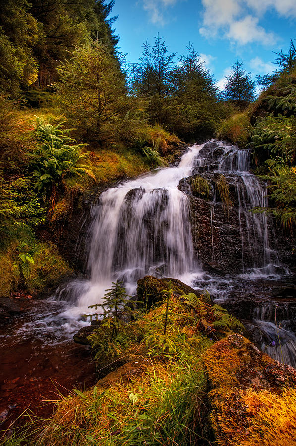 Nature Photograph - Waterfall at Rest and Be Thankful. Scotland by Jenny Rainbow