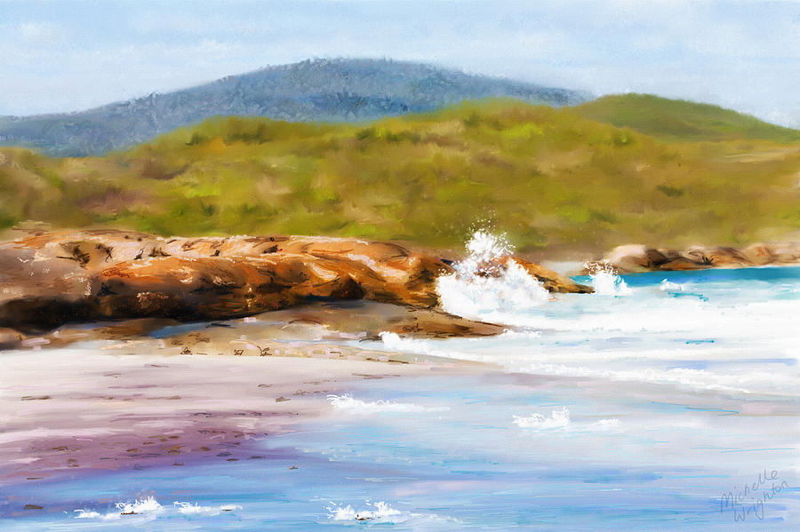 Waterfall Beach Denmark Painting Painting by Michelle Wrighton