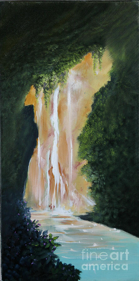 Waterfall Painting - Waterfall Canyon by David Kacey