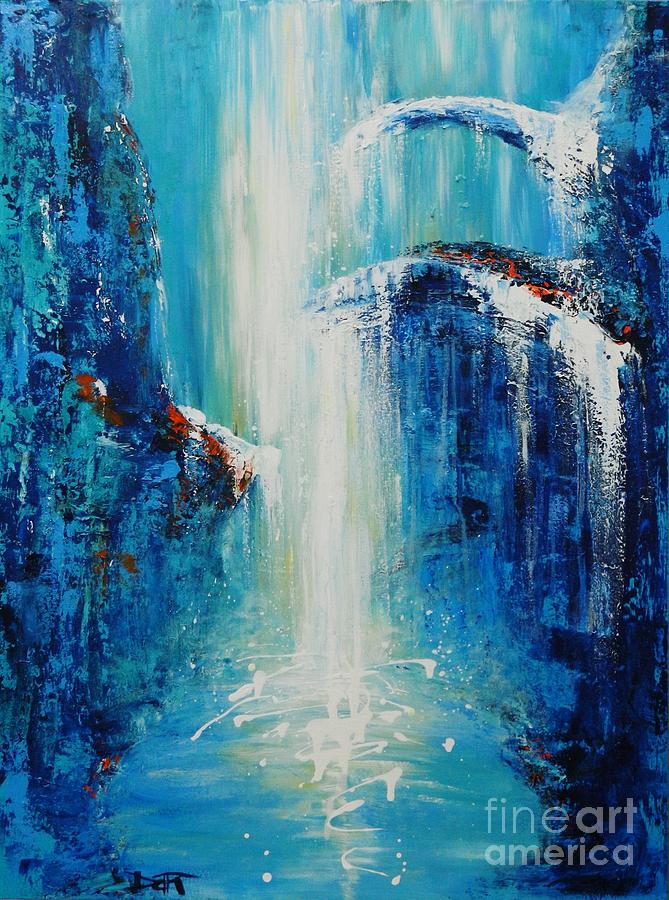 Waterfall Painting by Dan Campbell