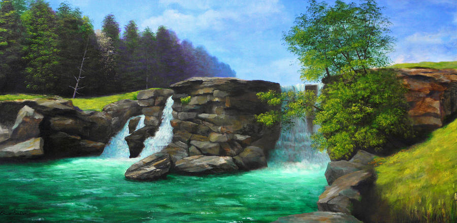 Tree Painting - Waterfall by Erno Saller