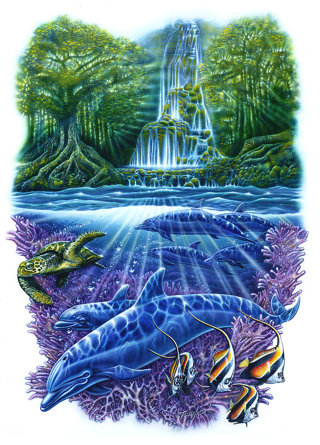 Fish Painting - Waterfall Fantasy by JQ Licensing