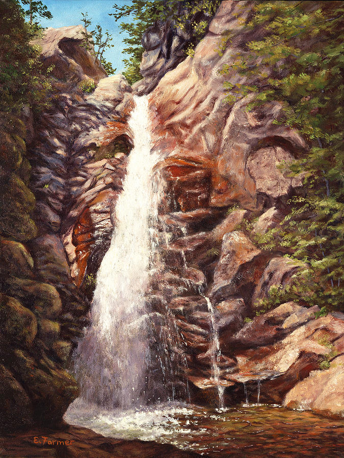 Glen Ellis Waterfall, New Hampshire Painting by Elaine Farmer