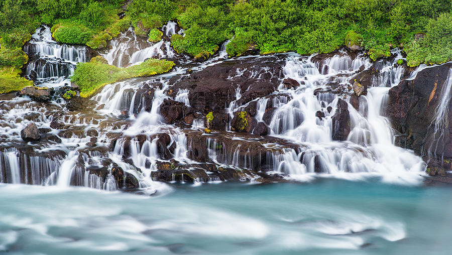 Waterfall Hraunfossar in Iceland Photograph by Matthias Hauser
