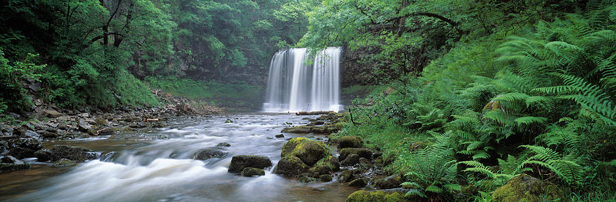 National Parks Photograph - Waterfall In A Forest, Sgwd Yr Eira by Panoramic Images