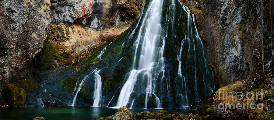 Nature Photograph - Waterfall in Austria Panorama by Sabine Jacobs