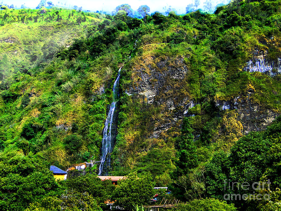 Waterfall In Banos Ecuador Photograph by Al Bourassa