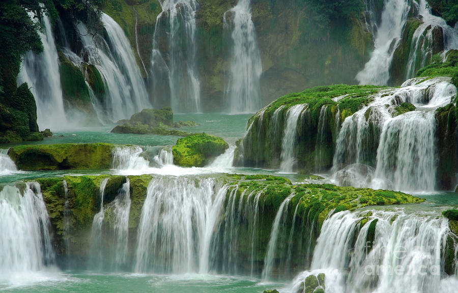 Waterfall in Green Photograph by Charline Xia