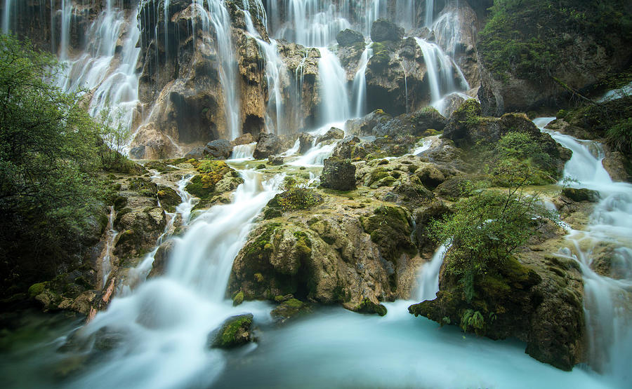 Waterfall In Jiuzhaigou Photograph by Nutexzles