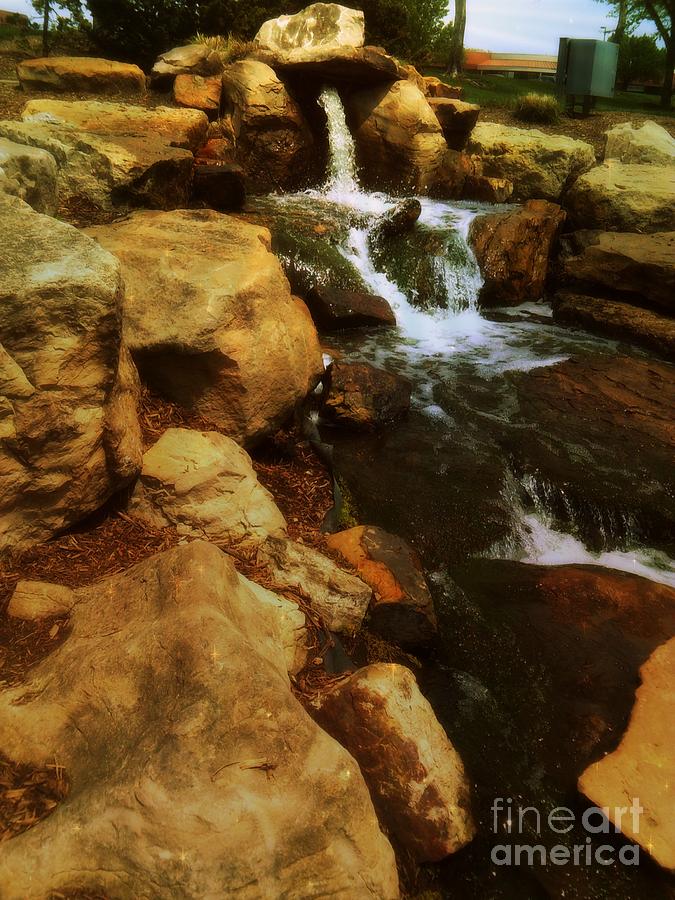 Waterfall in Lomoish at St Peters City Centre Park Photograph by Kelly Awad