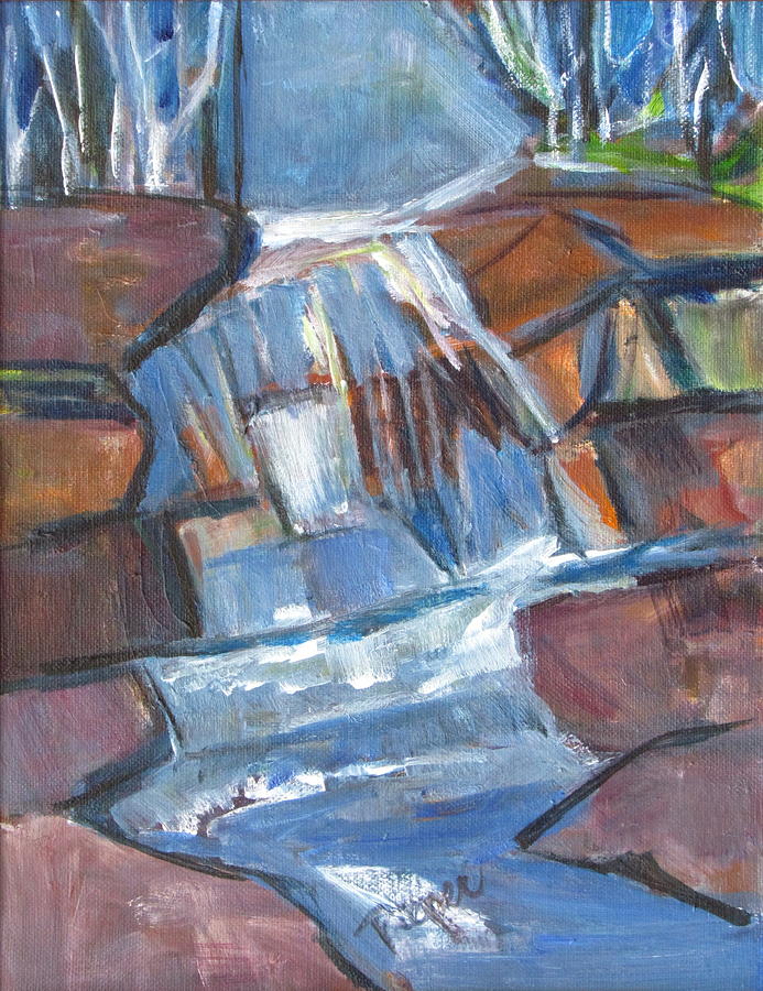 Waterfall in Modern Art Painting by Betty Pieper