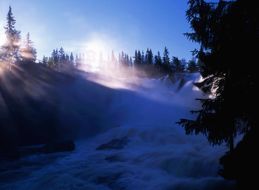 Waterfall in sunshine Photograph by Sasas Photography | Fine Art America