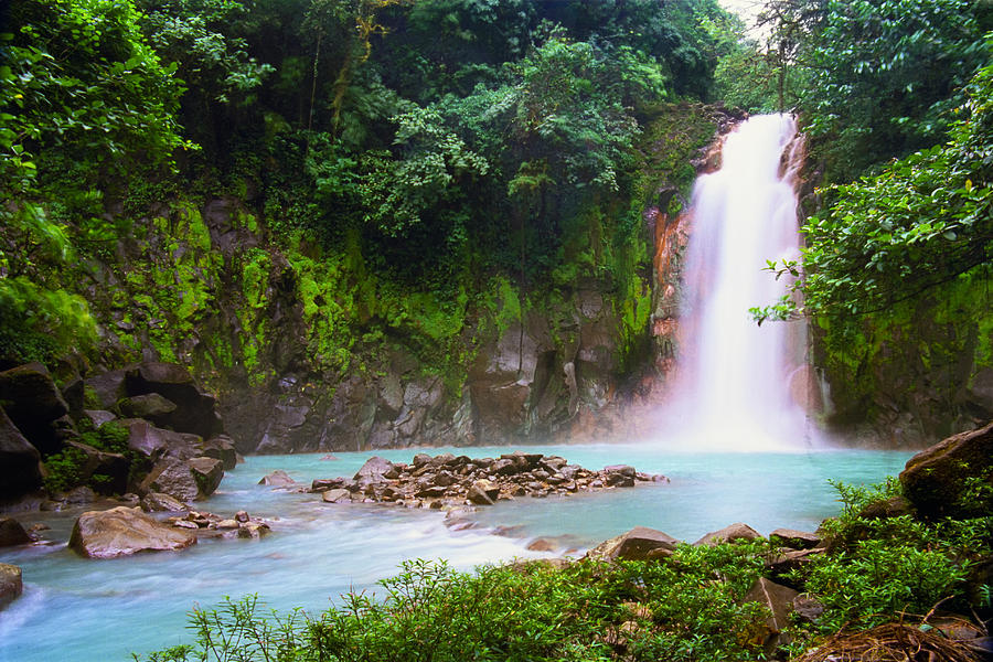 Waterfall in tropical rainforest Photograph by OGphoto