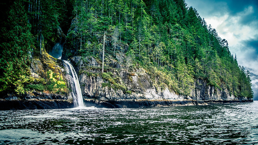 Waterfall Jervis Inlet Photograph by Mike Penney