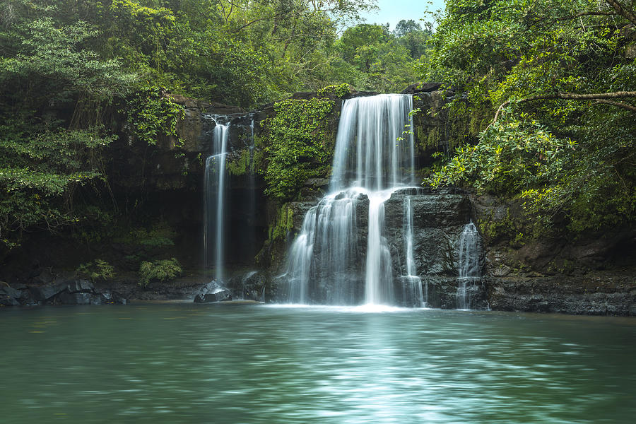 Waterfall (Klong Chao) on Koh Kood island Photograph by Seksan Srikasemsuntorn