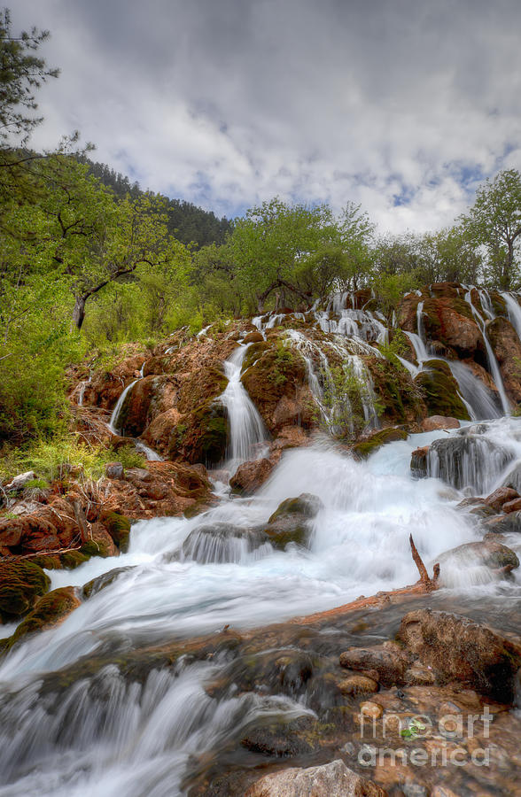 Nature Photograph - Waterfall landcape by Fototrav Print